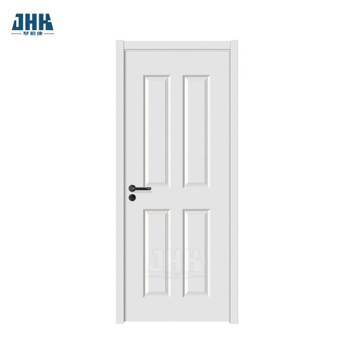 Jhk-004 Porte intérieure en bois fini blanc à 4 panneaux Porte d'apprêt blanc