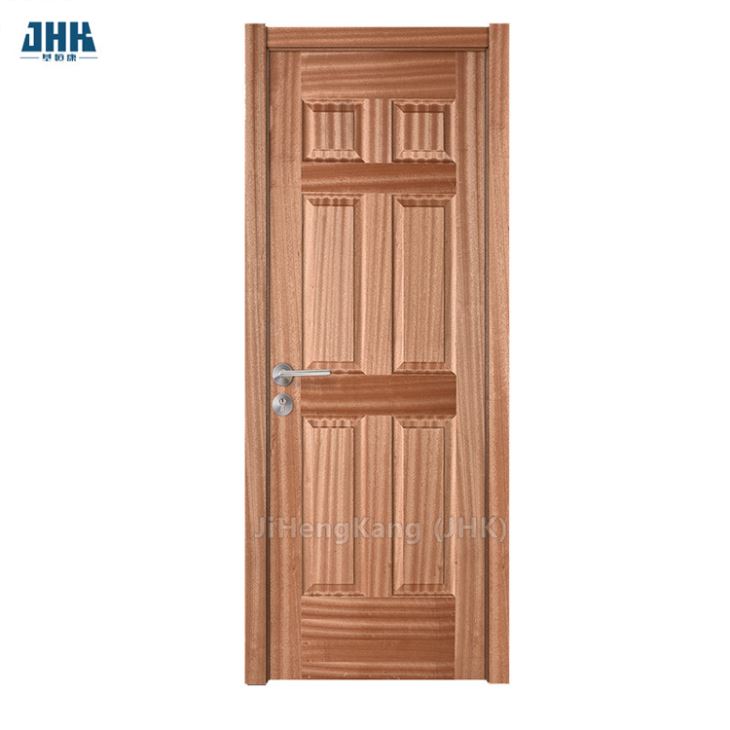 Usine chinoise de portes de salle de placage de bois simple d'oscillation en bois Intérieur blanc pré-accroché le contreplaqué de bois de noyau solide conception simple de porte affleurante